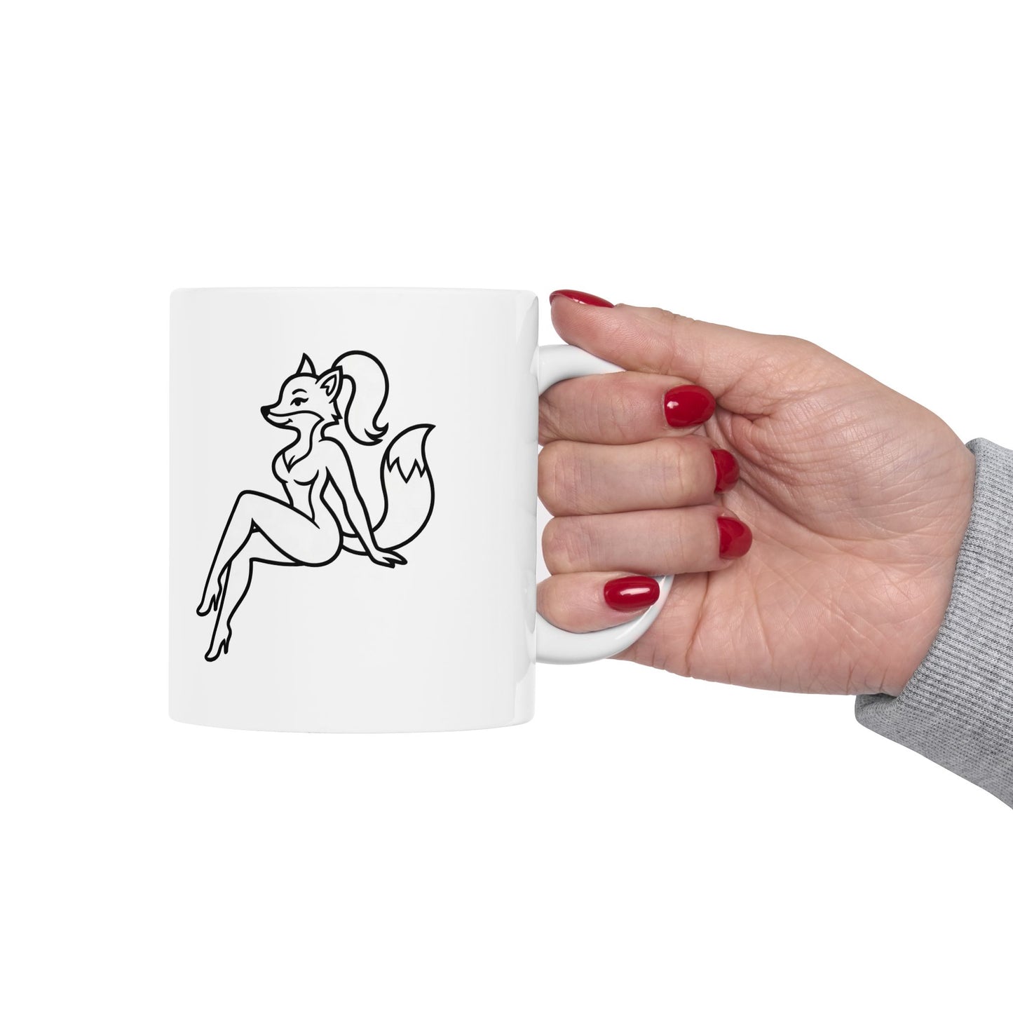 Foxy Felon Originals Logo Mug | White Ceramic Coffee & Tea Mug | Premium Pin-Up Fox Design