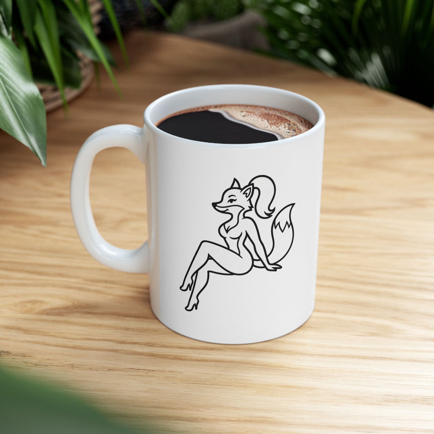 Foxy Felon Originals Logo Mug  | White Ceramic Coffee & Tea Mug | Premium Pin-Up Fox Design