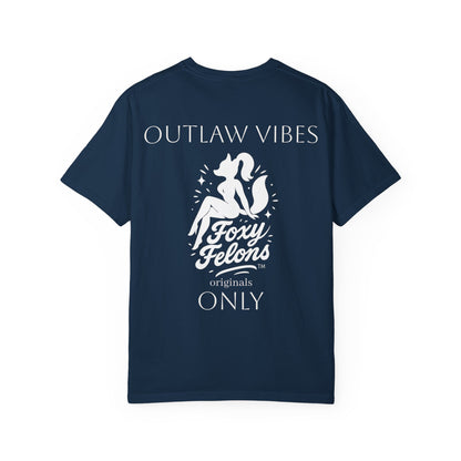 Outlaw Vibes Only crewneck tshirt by Foxy Felons Originals