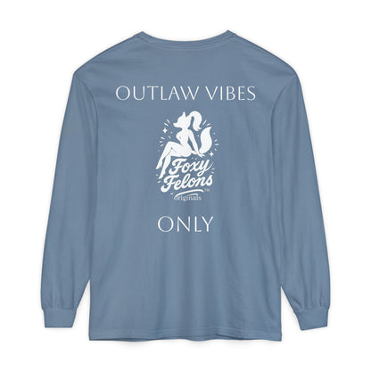 Outlaw Vibes Only longsleeved crewneck by Foxy Felons Originals