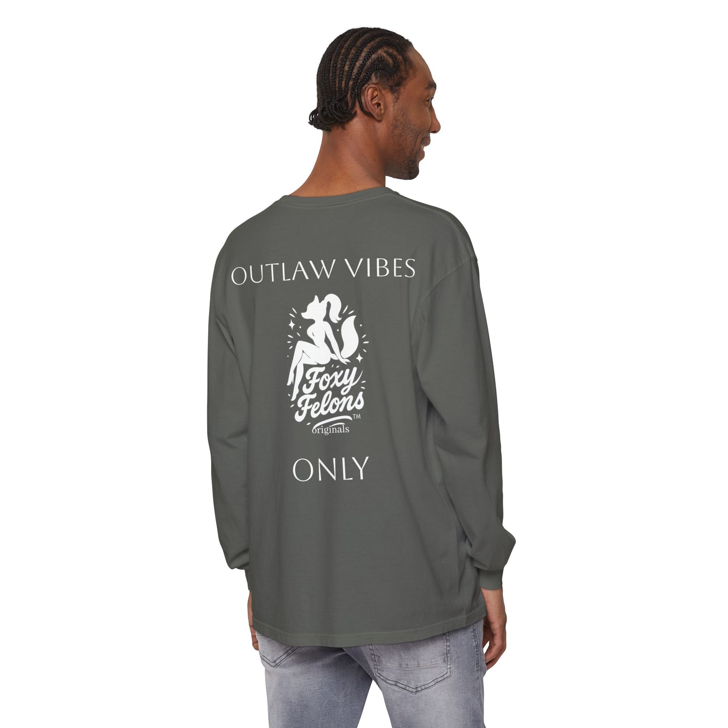 Outlaw Vibes Only longsleeved crewneck by Foxy Felons Originals