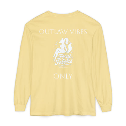 Outlaw Vibes Only longsleeved crewneck by Foxy Felons Originals