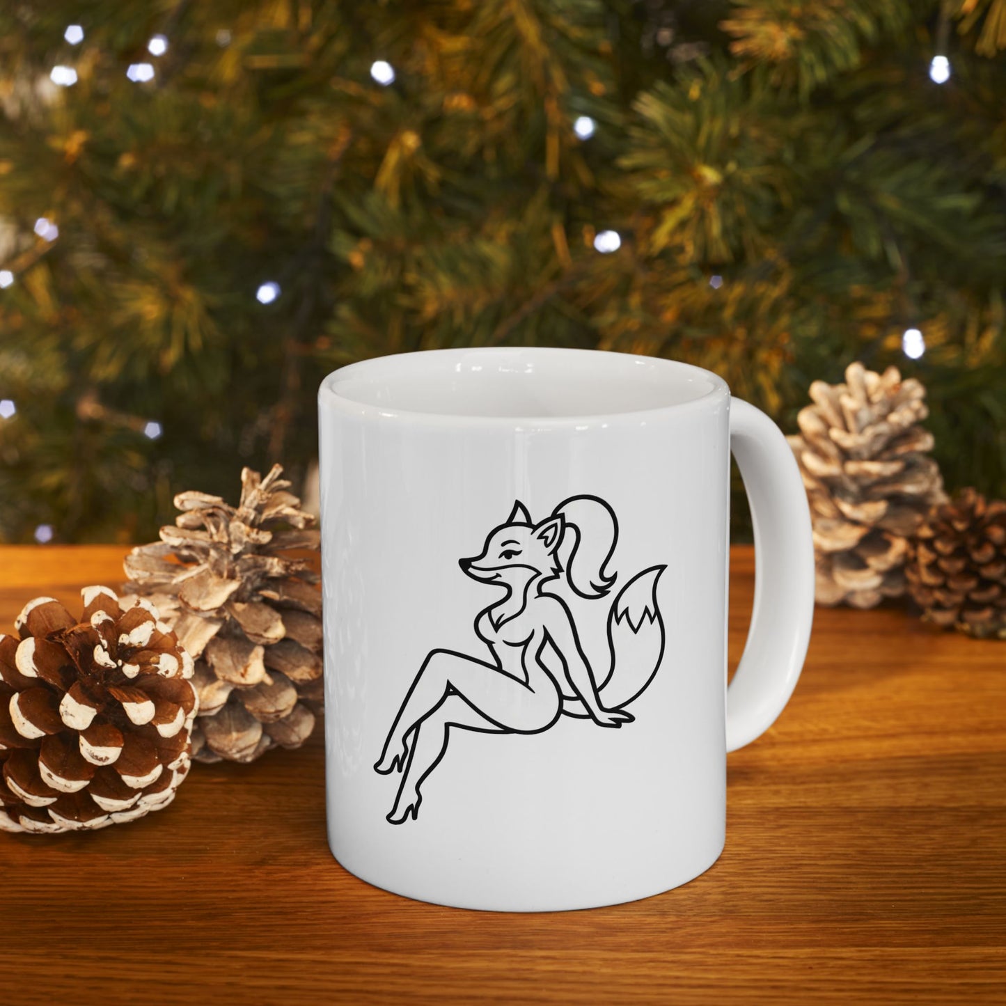 Foxy Felon Originals Logo Mug  | White Ceramic Coffee & Tea Mug | Premium Pin-Up Fox Design