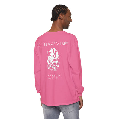 Outlaw Vibes Only longsleeved crewneck by Foxy Felons Originals