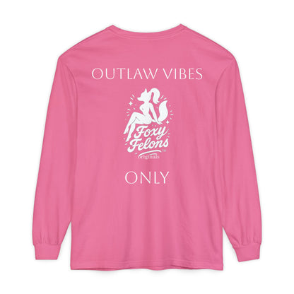 Outlaw Vibes Only longsleeved crewneck by Foxy Felons Originals