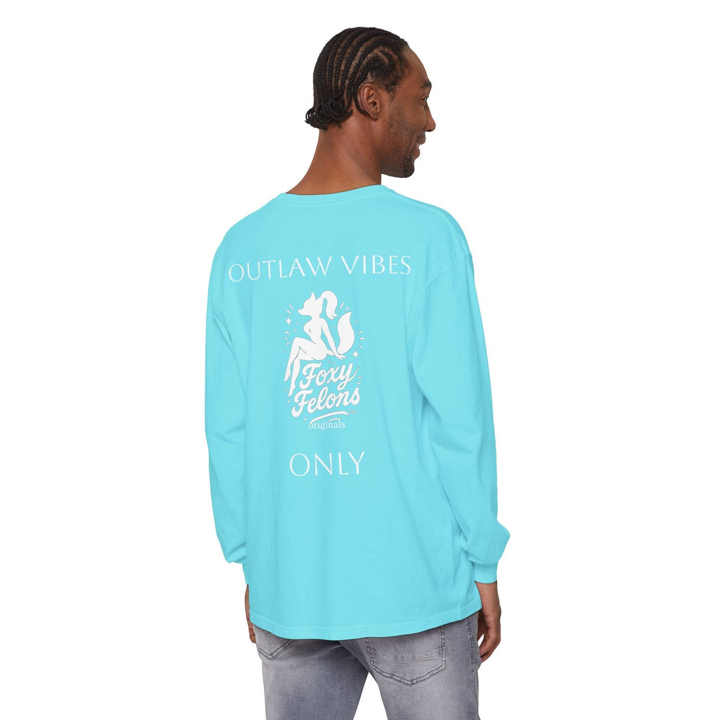 Outlaw Vibes Only longsleeved crewneck by Foxy Felons Originals