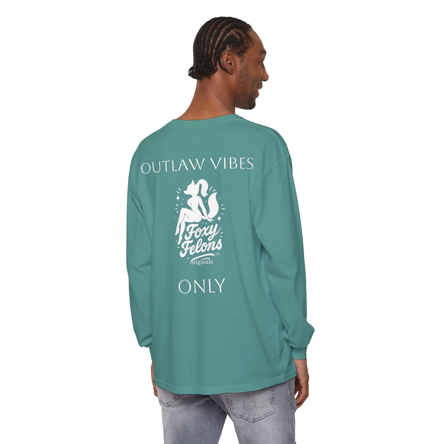 Outlaw Vibes Only longsleeved crewneck by Foxy Felons Originals