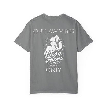 Outlaw Vibes Only crewneck tshirt by Foxy Felons Originals