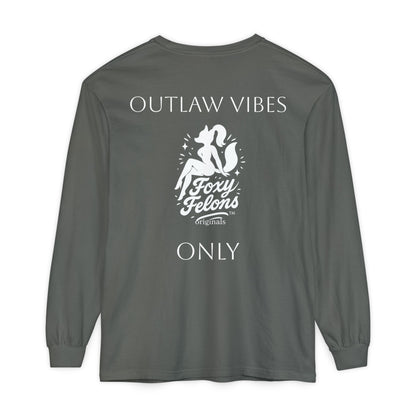 Outlaw Vibes Only longsleeved crewneck by Foxy Felons Originals