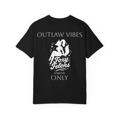 Outlaw Vibes Only crewneck tshirt by Foxy Felons Originals